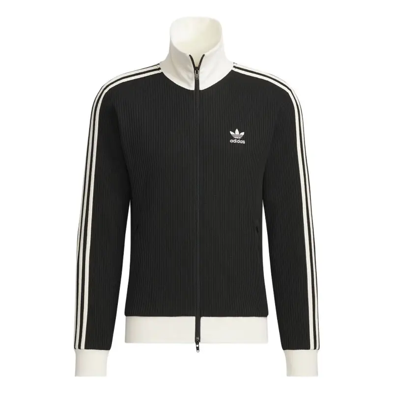 Giacca Unisex Adidas Originals a Righe Waffle Casual Manica Lunga Sportiva Retro Colletto Alto Nera JW0110 2XL