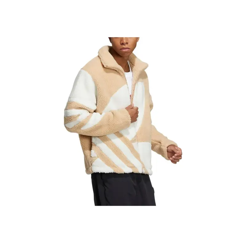 Giacca Unisex Adidas Originals in Pile Spesso Marrone HR3487 L miniatura 4