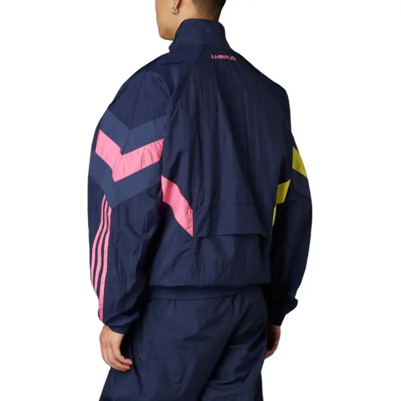 Adidas Giacca Uomo Vintage a Maniche Lunghe con Zip Blu e Rosa miniatura 2
