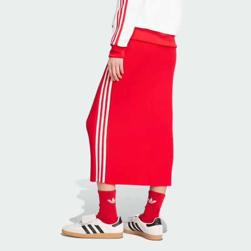 Gonna adicolor Knit 3-Stripes Better Scarlet miniatura 2