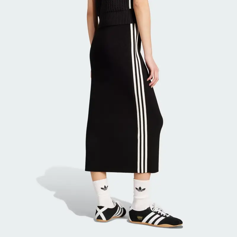 Gonna adicolor Knit 3-Stripes Black miniatura 2