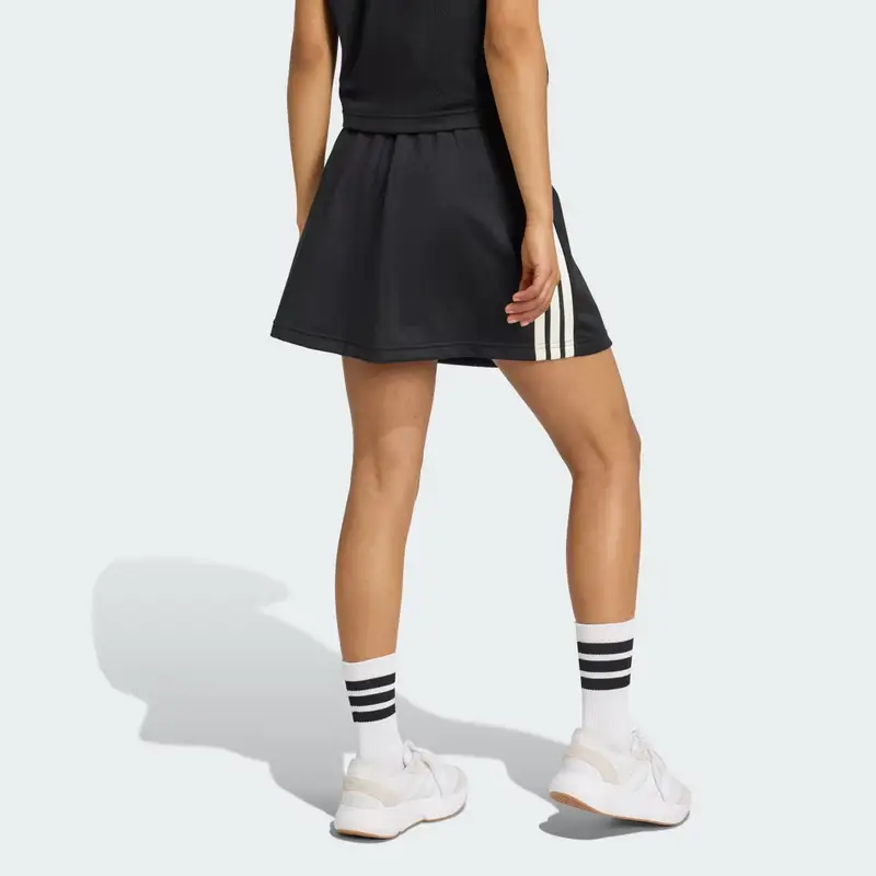 Gonna jacquard Stadium a 3 Strisce ispirata al tennis con short Black miniatura 2