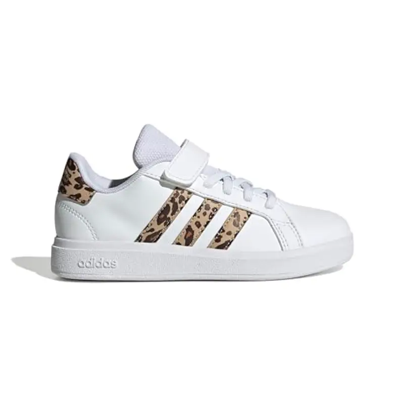 adidas Grand Court 2.0 Shoes Children, Scarpe da Tennis, Cloud White/Magic Beige/Matte Gold, 30.5 EU miniatura 2