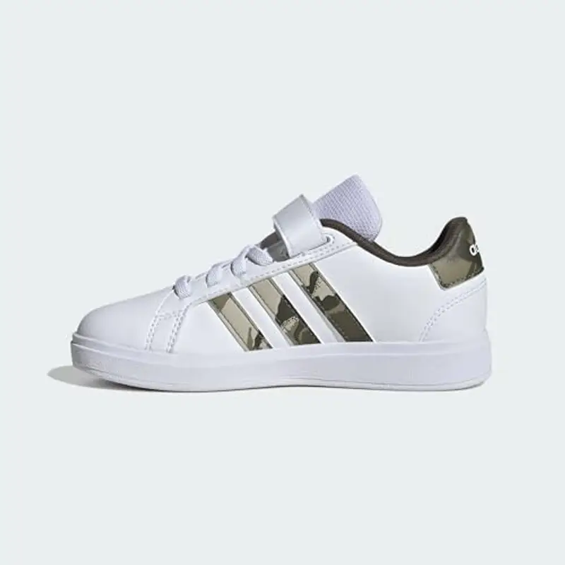 adidas Grand Court 2.0 Shoes Children, Scarpe da Tennis, Cloud White/Olive/Shadow Olive, 30.5 EU miniatura 2