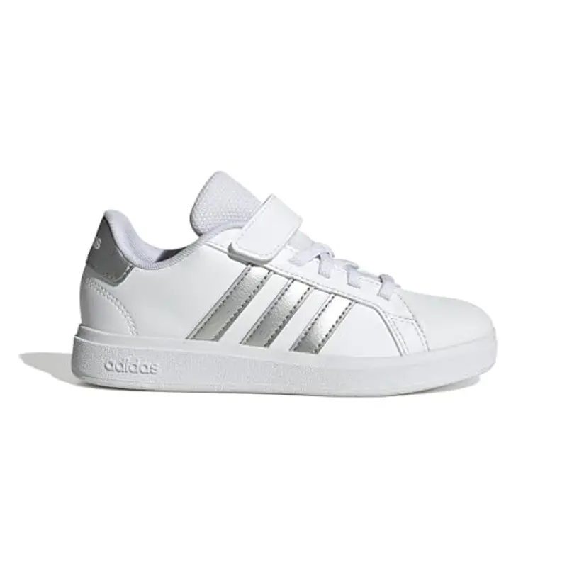 adidas Grand Court 2.0 Shoes Children, Scarpe da Tennis Unisex-Adulto, Cloud White/Matte Silver/Cloud White, 35 EU miniatura 2