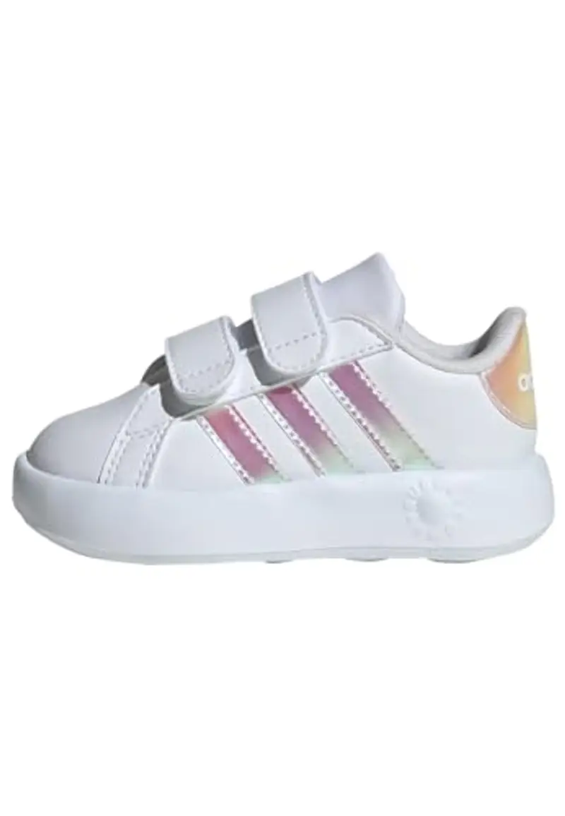 adidas Grand Court 2.0 Shoes Kids, Scarpe da Tennis Unisex - Bimbi 0-24, Cloud White Iridescent Grey Two, 24 EU
