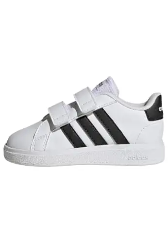 adidas Grand Court Lifestyle Hook And Loop Shoes, Sneakers Unisex-Bimbi 0-24, Bianco (Ftwr White/Core Black/Core