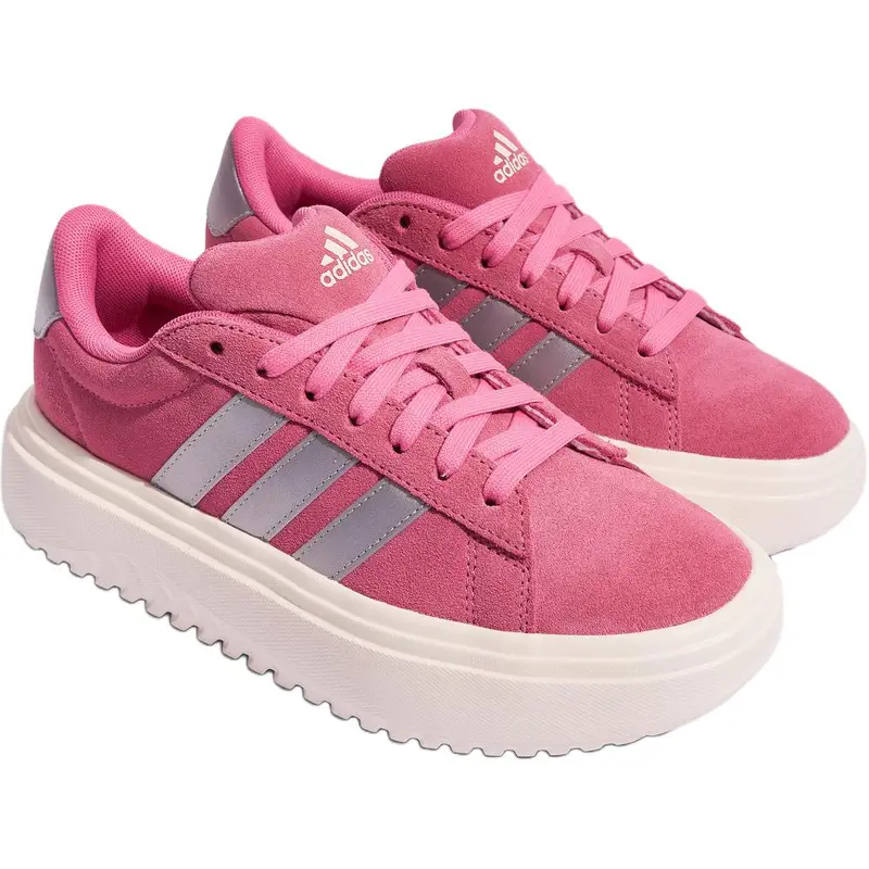 Grand Court Platform Scarpe da Tennis Basse Comode Morbide Sneakers da Donna Rosa KI5138 36 miniatura 2