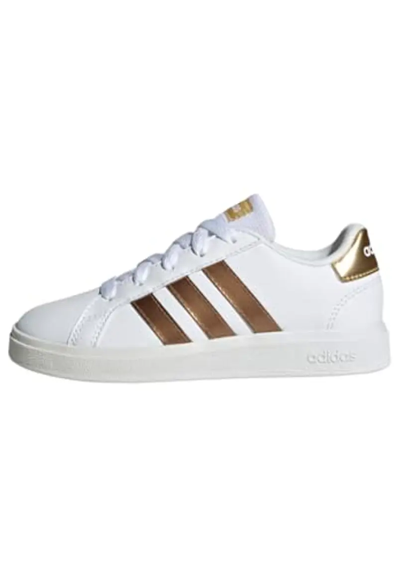 adidas Grand Court Sustainable Lace Shoes, Sneaker, Cloud White/Cloud White/Matte Gold, 38 EU
