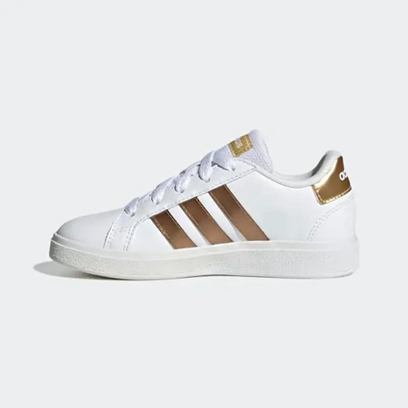 adidas Grand Court Sustainable Lace Shoes, Sneaker, Cloud White/Cloud White/Matte Gold, 38 EU miniatura 2
