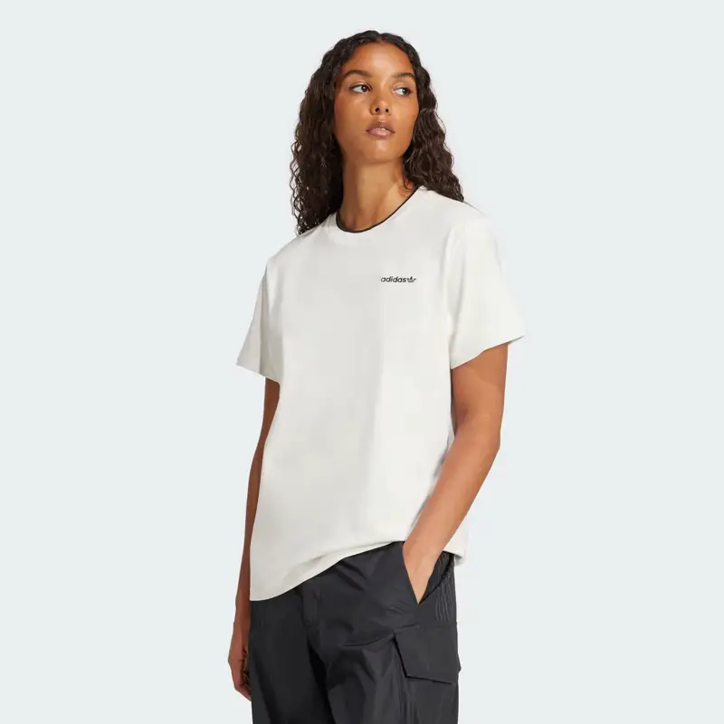 Graphic adidas Sports Loose 3-Stripes Tee Cloud White