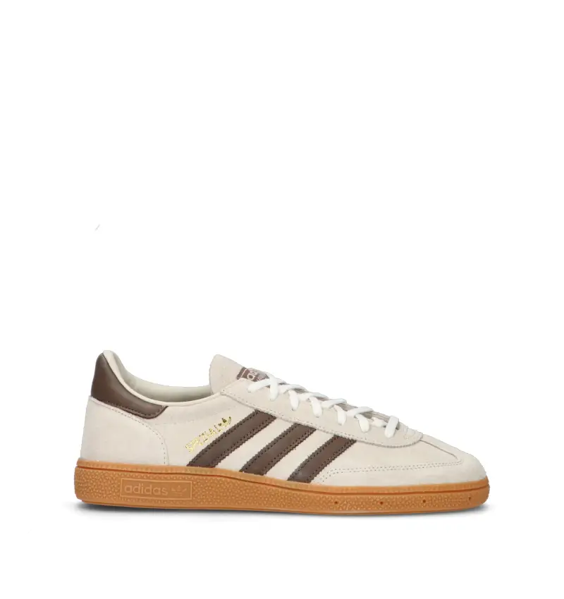Adidas Sneakers donna in suede bianco con dettagli marroni