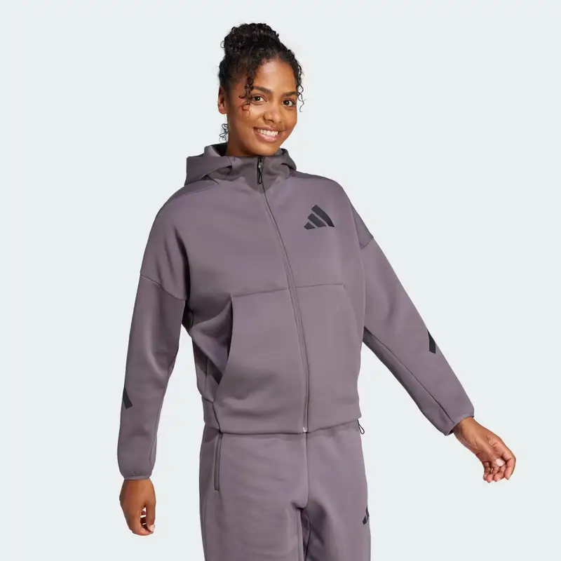 Hoodie adidas Z.N.E. Full-Zip Grey Strata miniatura 3