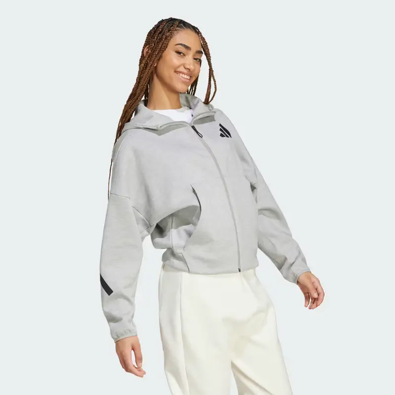 Hoodie adidas Z.N.E. Full-Zip Medium Grey Heather miniatura 3