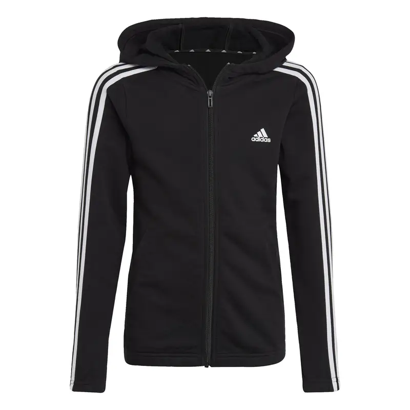 Hoodie Essentials 3-Stripes Full-Zip | Adidas Nero
