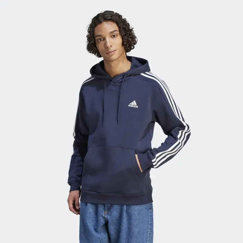 Hoodie Essentials Fleece 3-Stripes | Adidas Blu petrolio