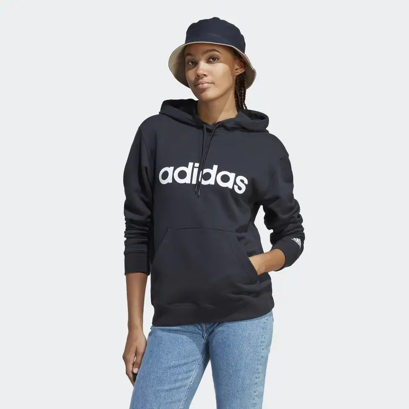 Hoodie Essentials Linear | Adidas Nero
