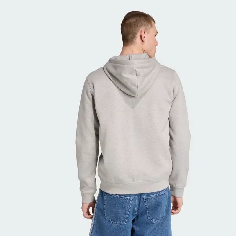Hoodie Trefoil Essentials Full-Zip Medium Grey Heather miniatura 2