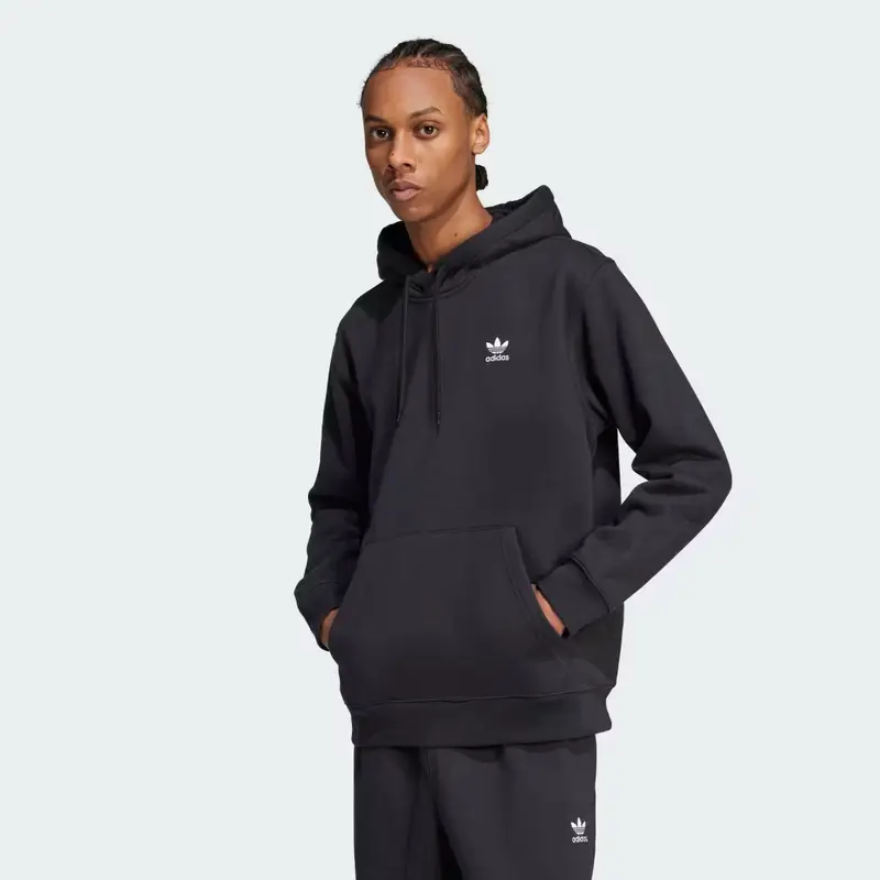 Hoodie Trefoil Essentials Loose Black