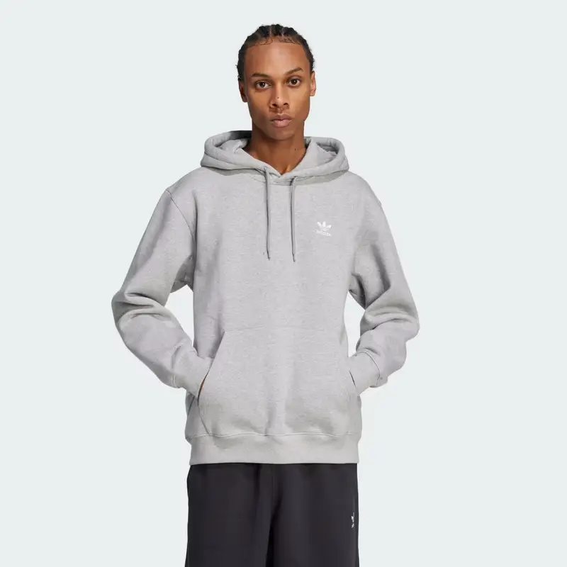 Hoodie Trefoil Essentials Loose Medium Grey Heather