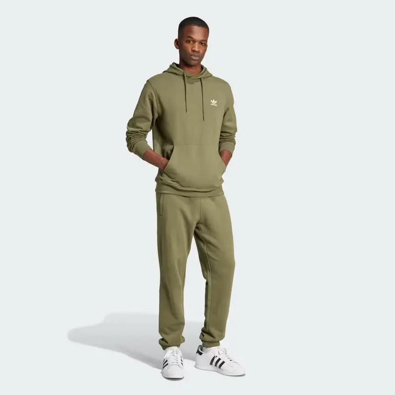 Hoodie Trefoil Essentials Olive Strata miniatura 3