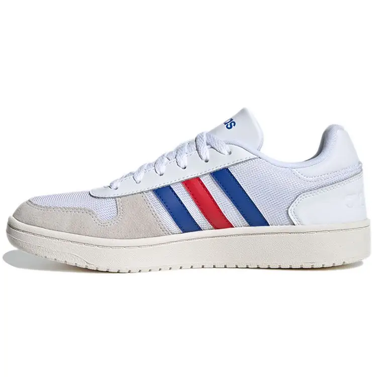 Hoops 2 0 Bianco Blu Rosso Sneakers da Uomo Bianco Nuvola Blu Collegiale Scarlatto FW8250 43⅓