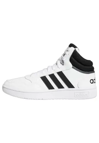 adidas Hoops 3.0 Mid Lifestyle Basketball Classic Vintage Shoes, Sneaker Uomo, Core Black/Core Black/Cloud White, 46