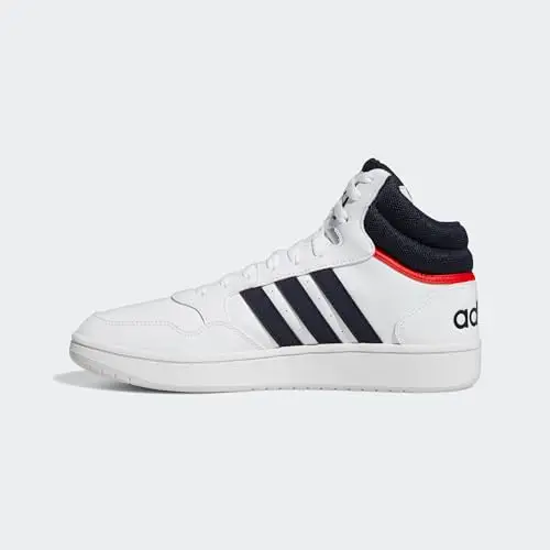 adidas Hoops 3.0 Mid Lifestyle Basketball Classic Vintage Shoes, Sneaker Uomo, Ftwr White Legend Ink Vivid Red, 46 EU miniatura 2