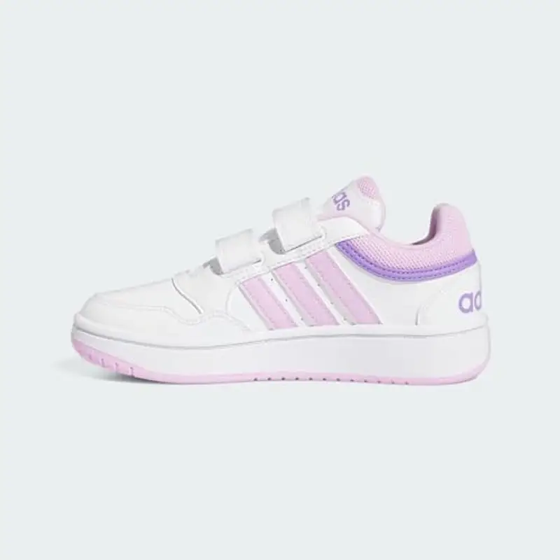 adidas Hoops Lifestyle Basketball Hook-And-Loop Shoes, Scarpe, Cloud White/Lilac/Violet Fusion, 32 EU miniatura 2