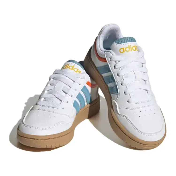 Hoops Scarpe Casual Leggere Comode Antiscivolo Resistenti per Bambini Sneakers per Bambini Bianco Blu Oro HP9047 36⅔ miniatura 2