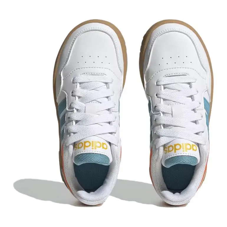 Hoops Scarpe Casual Leggere Comode Antiscivolo Resistenti per Bambini Sneakers per Bambini Bianco Blu Oro HP9047 36⅔ miniatura 4