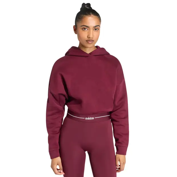 Hyperglam Cropped Hoodie Donna - Felpe con cappuccio Rosso - di cotone Red
