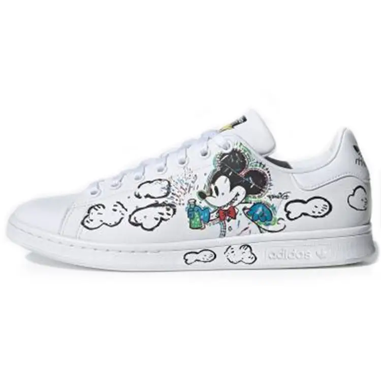 Kasing Lung x Disney x adidas Stan Smith Labubu Mickey Mouse Sneakers Unisex Bianco Bianco Nuvola Nero Core GZ8841 46