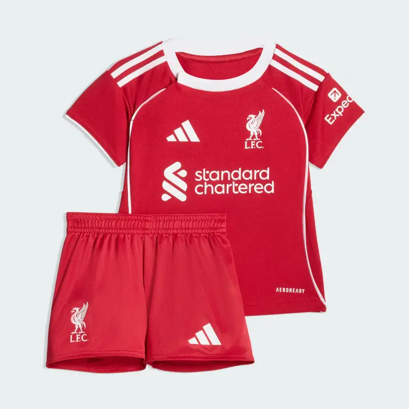 Kit bambino Liverpool FC 25/26 Home Kids Strawberry Red