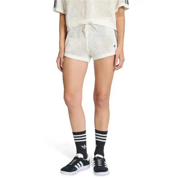 Knitted Crochet Shorts Donna - Pantaloncini Bianco - Mesh White