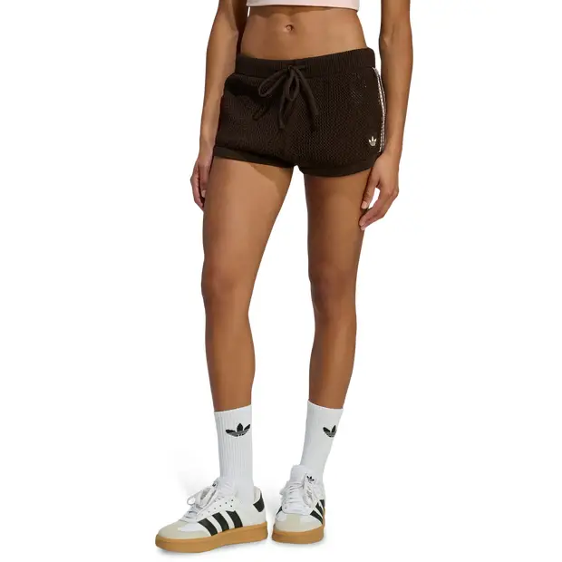 Knitted Crochet Shorts Donna - Pantaloncini Marrone - Mesh Brown