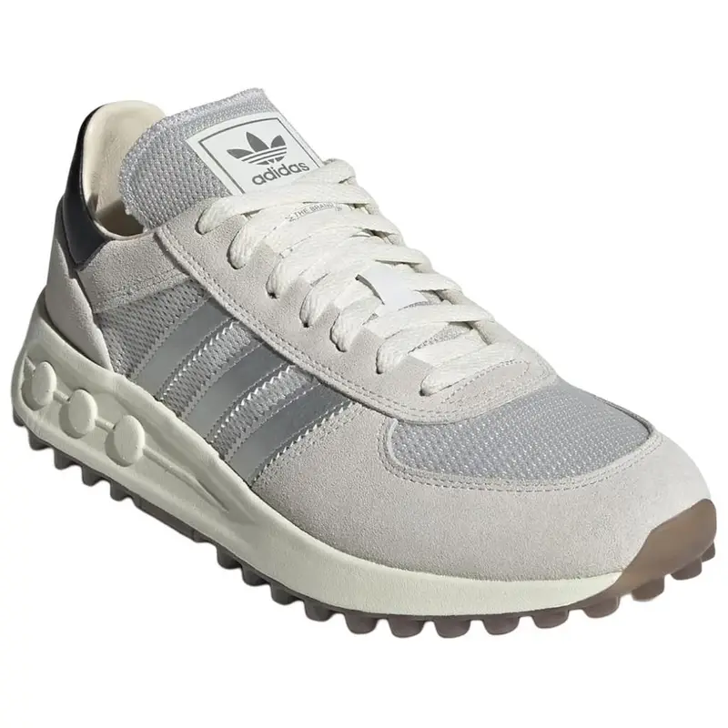 LA Trainer Lux Bianco Cristallo Argento Metallizzato Sneakers Unisex Nero Core IE6478 40 miniatura 2