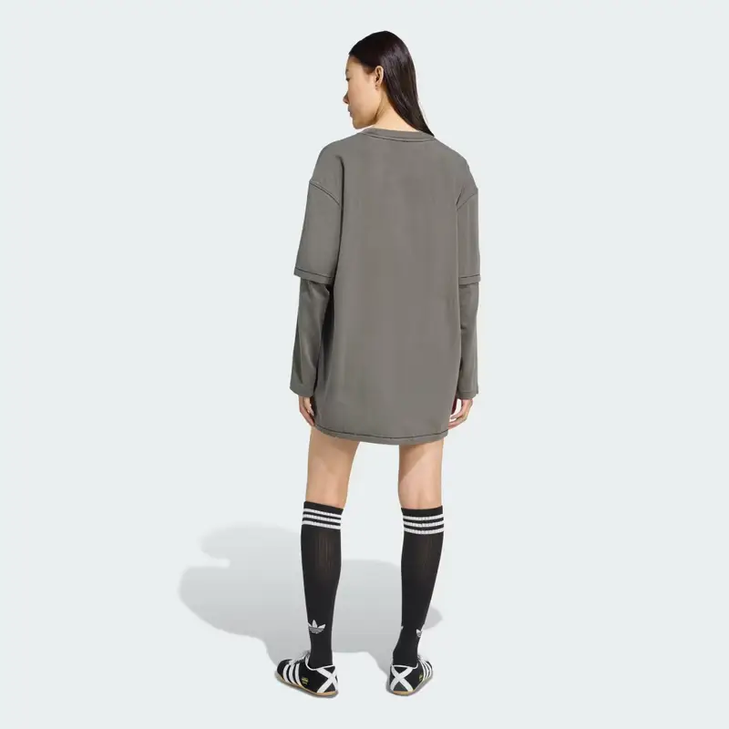 Layered Long-Sleeve Tee Dress Utility Black miniatura 2