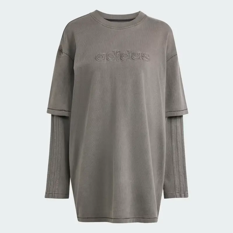 Layered Long-Sleeve Tee Dress Utility Black miniatura 4