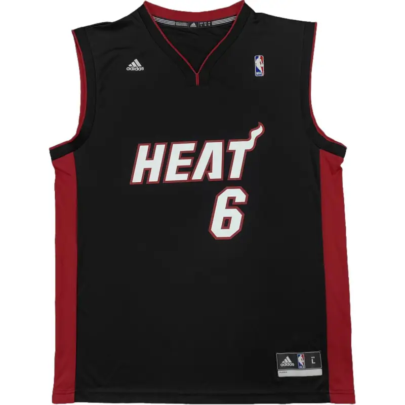 LeBron James Miami Heat Comodo Morbido Canotta da Basket Stampata Uomo jersey Nero 7818A-314-AEB1382 M