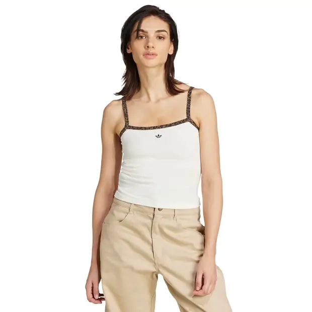 Leopard Tank Top Donna - Top da pista Bianco - di cotone White