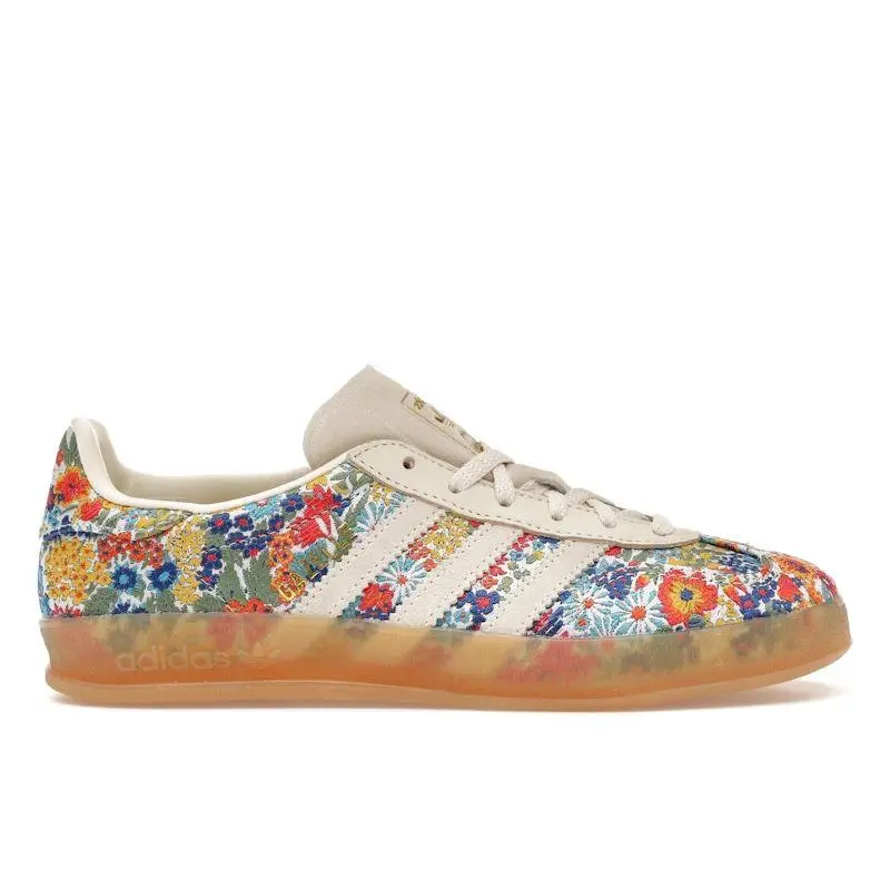 Liberty London x adidas Gazelle Indoor Ricamo Floreale Sneakers da Donna Crema Bianco Sporco Gomma JP5309 36⅔