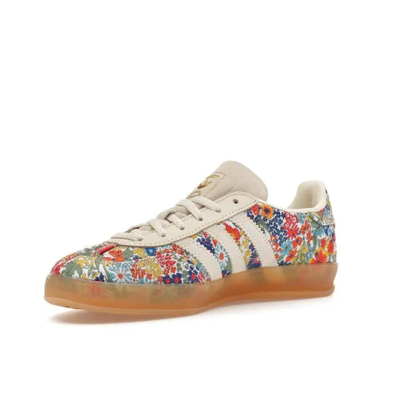 Liberty London x adidas Gazelle Indoor Ricamo Floreale Sneakers da Donna Crema Bianco Sporco Gomma JP5309 36 miniatura 3