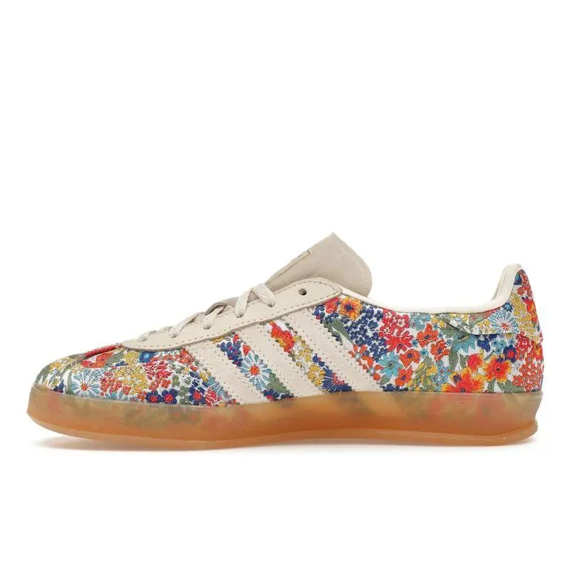 Liberty London x adidas Gazelle Indoor Ricamo Floreale Sneakers da Donna Crema Bianco Sporco Gomma JP5309 36 miniatura 4