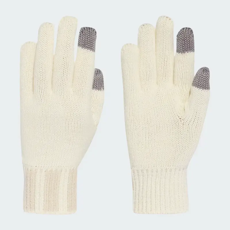 Logo Knit Gloves Off White