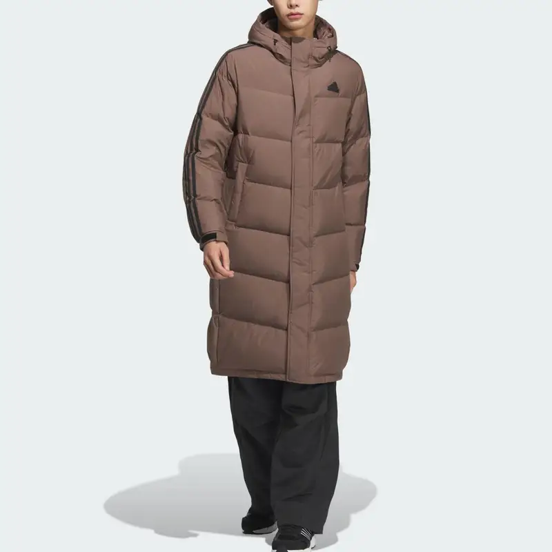 Long Down Warm Casual Long Hooded Cotton Coat Unisex Coats Deep-Earth-Brown JM9150 XL miniatura 4