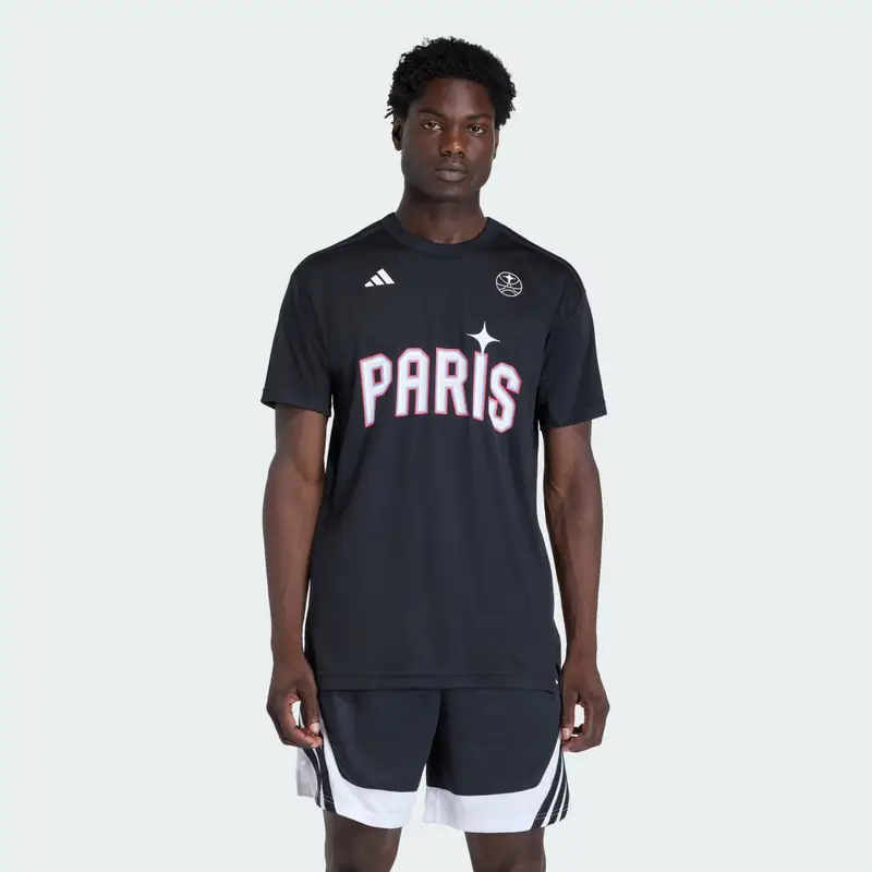 MAGLIA A MANICA CORTA PARIS BASKETBALL WARM UP UOMO Black