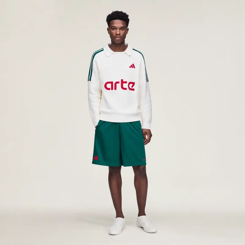 Maglia a maniche lunghe in tessuto knit adidas x Arte Antwerp White miniatura 4