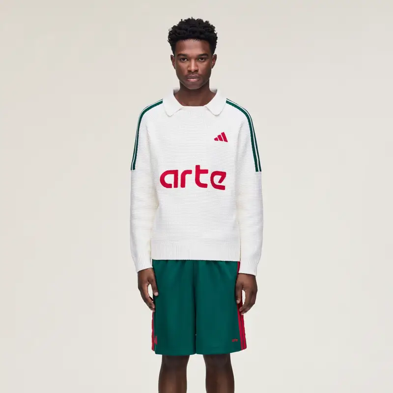 Maglia a maniche lunghe in tessuto knit adidas x Arte Antwerp White