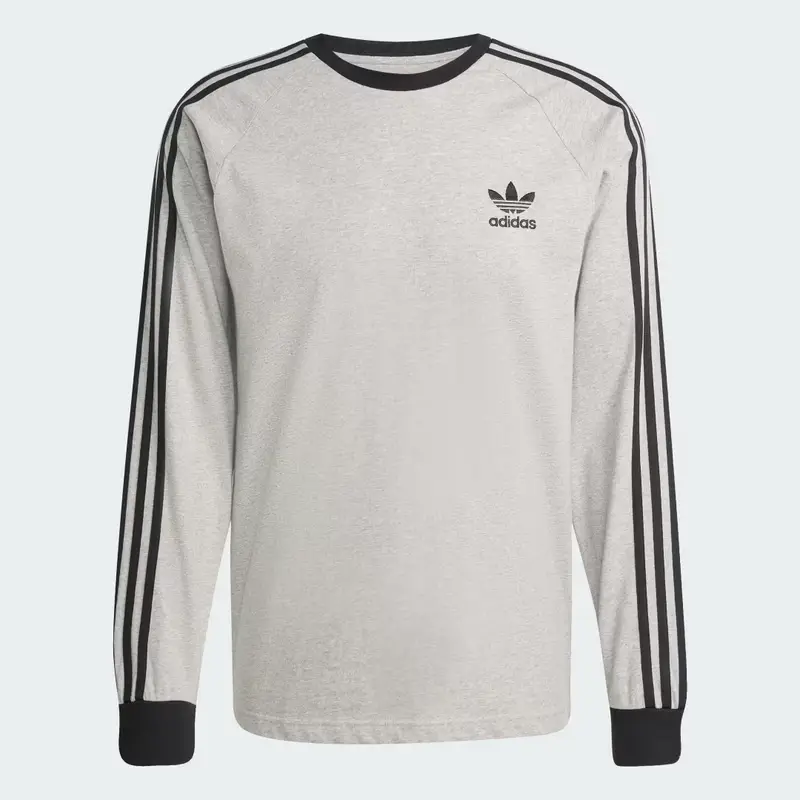 Maglia adicolor Classics 3-Stripes Long Sleeve Medium Grey Heather miniatura 4
